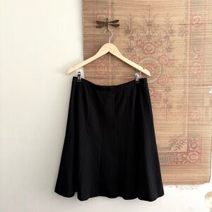 Eileen Fisher Paneled Black Knit Aline Shin Length Skirt